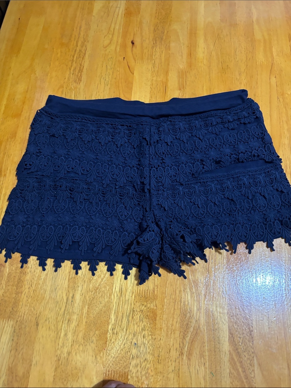 Express Navy Blue Lace Crochet Shorts